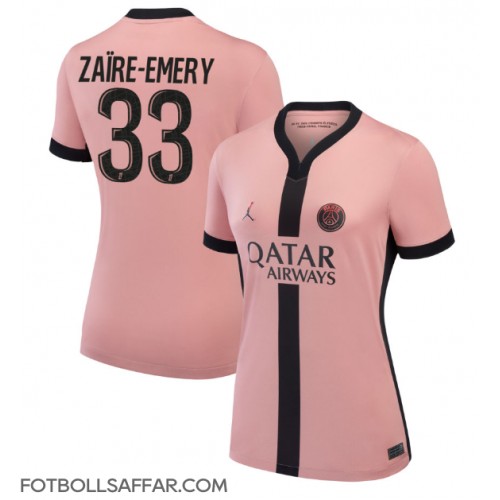 Paris Saint-Germain Warren Zaire-Emery #33 Tredjeställ Dam 2024-25 Kortärmad